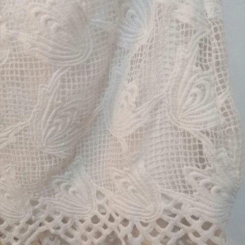 Anel One Shoulder Dress with Lace White Cotton Like New Size L