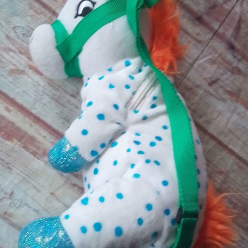 Children's velvet pony Pippi backpack used