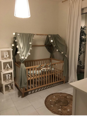 Homy Plus baby cot with Coco Latex 10 cm mattress
