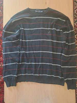 Nautica men's spring pullover like new, gray and red, XL