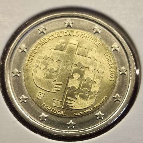 2 Euro Portugal 2023 commemorative coin for World Youth Day