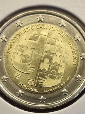 2 Euro Portugal 2023 commemorative coin for World Youth Day