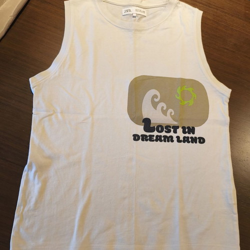 Zara sleeveless children's shirt 11-12 years 152cm like new, white cotton