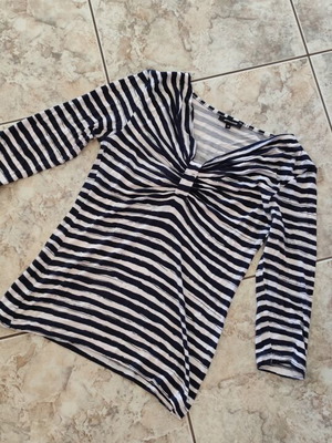 Blouse More and More used, V-neck, striped, size S