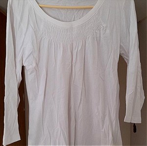 Άσπρη μπλούζα με σούρα Esmara