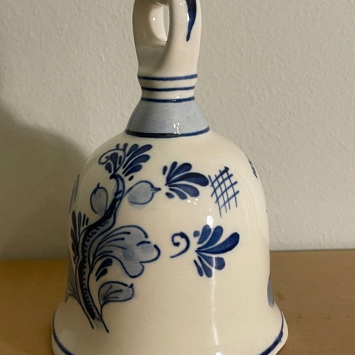 Vintage Delft Blue Bell Handpainted Porcelain with Windmill