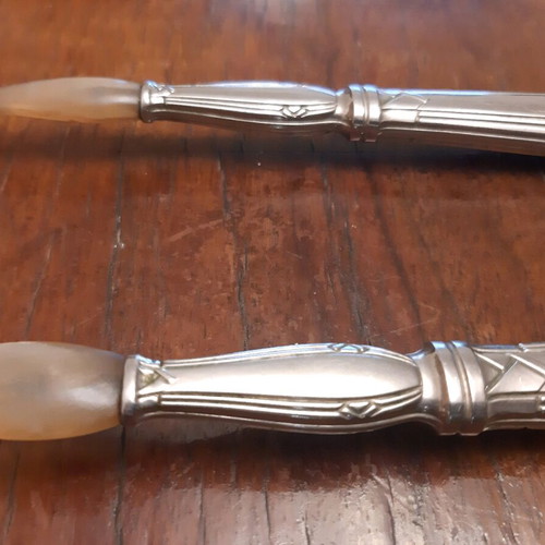 Salad serving set used, antique art deco 1930, 2 pieces