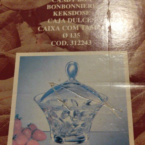 Laurus crystal bonbonniere new, 24% lead crystal by RCR Italy