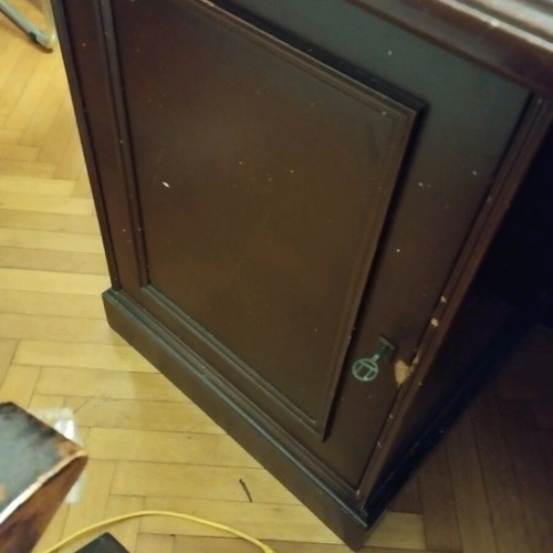 Mahogany bookcase and desk like new with drawers and cabinets