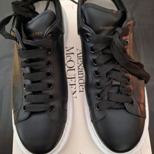 Alexander McQueen men's sneakers black with white sole like new size 42