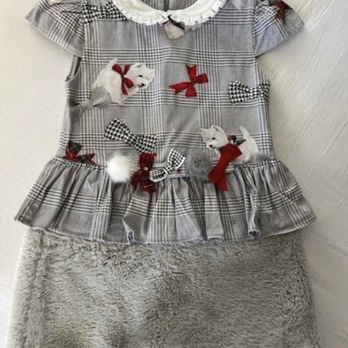 Lapin House winter dress for 6-year-old girl like new, grey