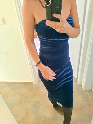Toi Moi velvet dress new blue size S