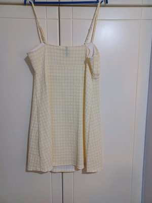 Yellow checked dress H&M like new, size L