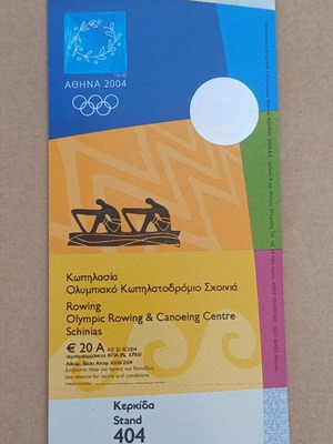 Athens 2004 Olympic Games rowing ticket like new, code 034