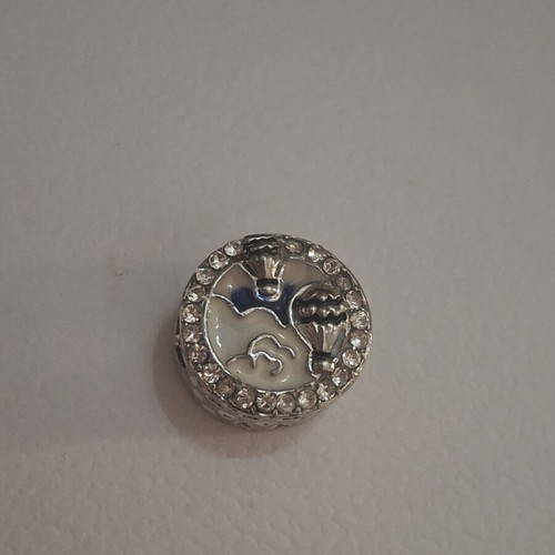 Charm for bracelets like new, blue and silver