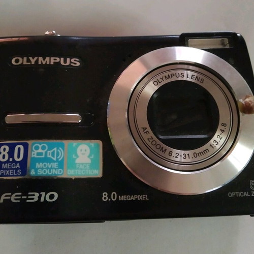 Olympius FE-310 digital camera used, missing memory card