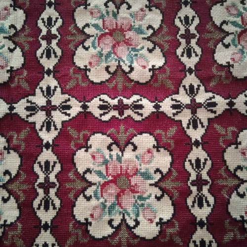 Handmade Counted Cross-Stitch Tablecloth 80x80 in Excellent Condition