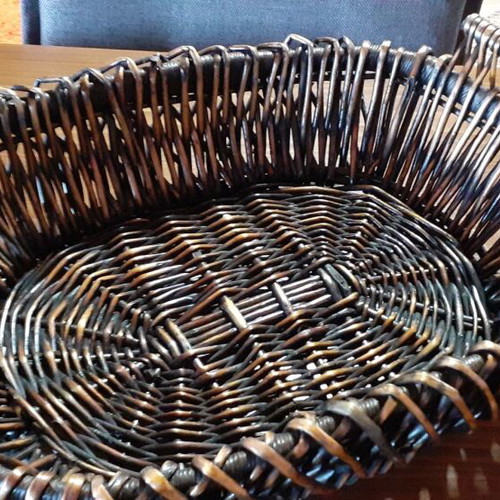 Handmade storage basket used for fruits and bread, 45x23x10 cm