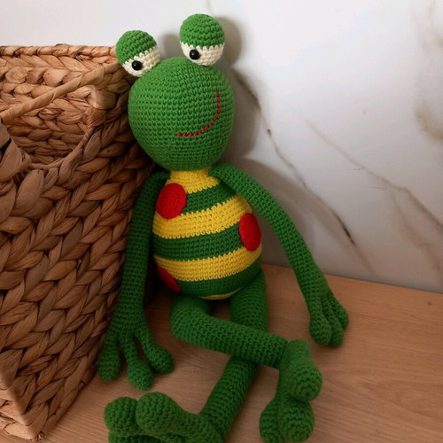 Crocheted Amigurumi Frog Doll new, 42 cm