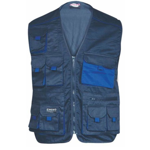 Work Vest Dark Blue/Light Blue XL New