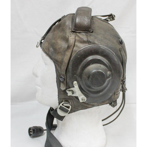 Pilot helmet jet fighter 1983 Russian air force used with communication cables