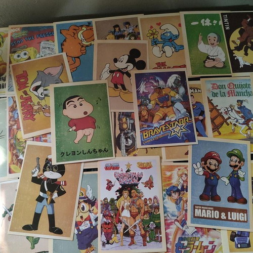Collectible set of 32 vintage cartoon and anime postcards