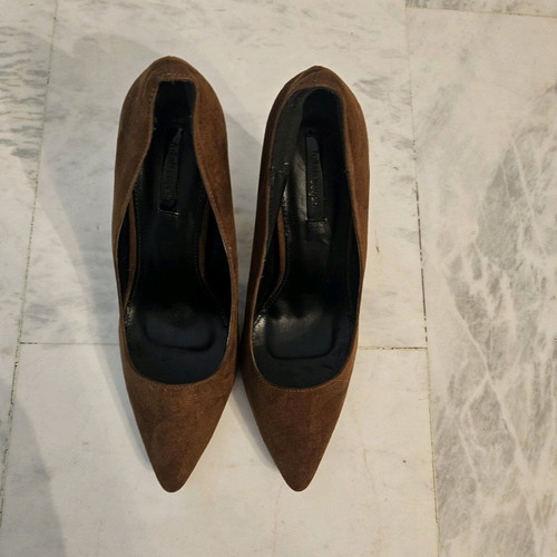 Fullah Sugah Suede Camel Brown Pumps No. 40 Used