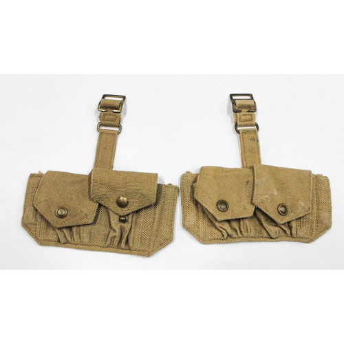 1952 English Canvas Ammo Pouch Lee-Enfield Set of 2 like new