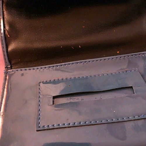 Lustrini tobacco pouch dark blue like new with zipper