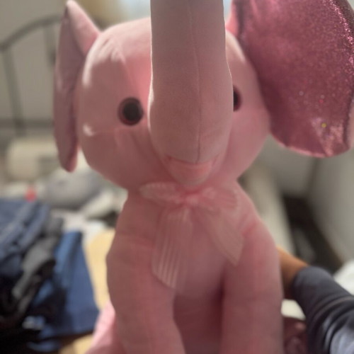 Plush large pink elephant like new
