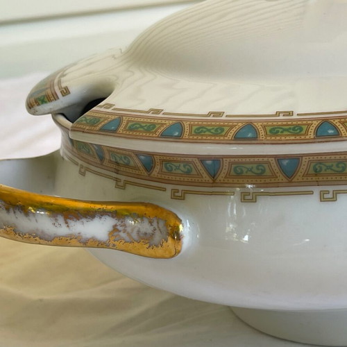 Wm Guerin Limoges oval soup tureen used antique