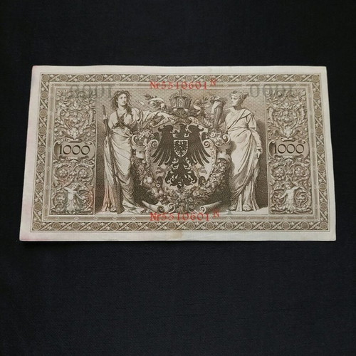 1000 Mark 1910 banknotes used, set of 2 from Germany