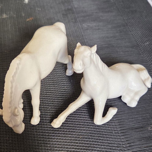 Blanc De Chine Porcelain Horse Pair like new, mid-century 1950s-60s