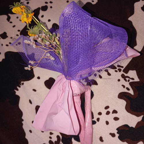 Bouquet of dried natural flowers like new