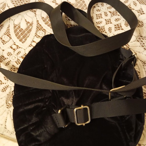 Black velvet backpack like new