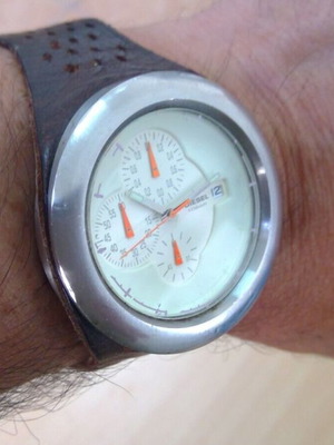 Ρολόι Diesel DZ 4011 Chronograph 45mm μεταχειρισμένο με δερμάτινο λουράκι