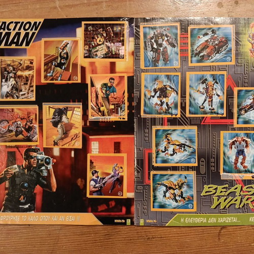 KOLLA-TO Vintage Sticker Album used, Action Man Beast Wars Transformers