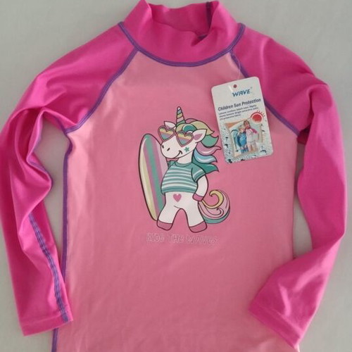Wave sun protection surf shirt for 2-year-old girl new, pink