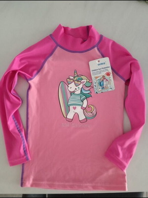 Wave sun protection surf shirt for 2-year-old girl new, pink