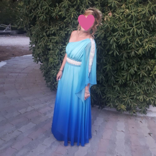 Shine2gether ombre dress new, size Small / Medium, blue turquoise