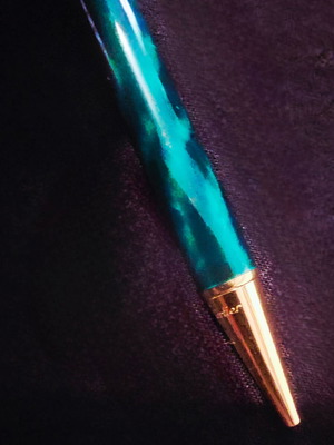 Cartier Vintage 1989 Green Marble Lacquer Pen new with original case
