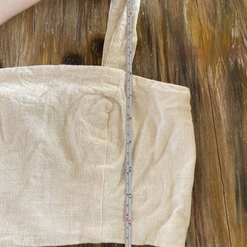 Stradivarius crop cream top new, size small, linen texture