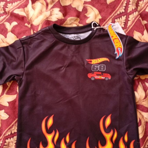 Hot Wheels T-shirt for Boys 3-4 Years New, Size 104 cm, Black