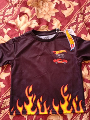 Hot Wheels T-shirt for Boys 3-4 Years New, Size 104 cm, Black