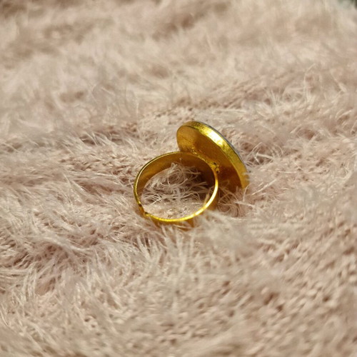 Ring with liquid glass new, handmade
