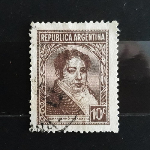 Γραμματόσημο Argentina 1935 Bernardino Rivadavia μεταχειρισμένο, καφέ