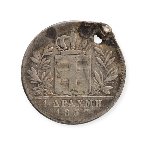 Othon 1 Drachma 1833 used silver coin