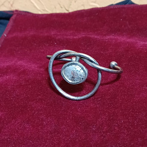 Women's bracelet cuff with built-in watch mechanism like new
