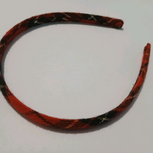 Hairband red and black checkered with gold detail new