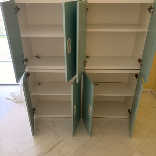 IKEA Stuva Småstad children's cabinets like new, set of 4, white and blue